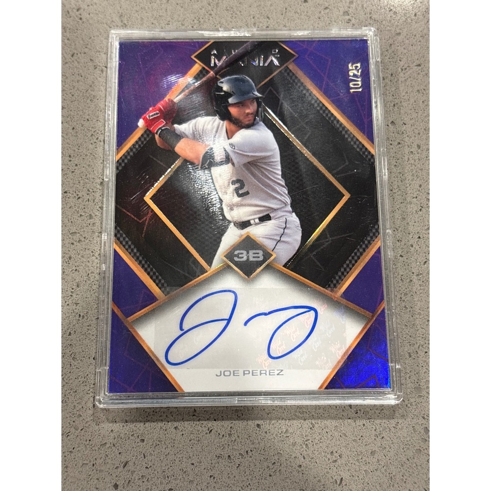 2023 Wild Card Auto Mania Joe Perez Purple Auto 10/25 AM-D35 Baseball Card